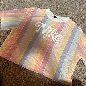 Nike Pink and Yellow Short Sleeve Tee